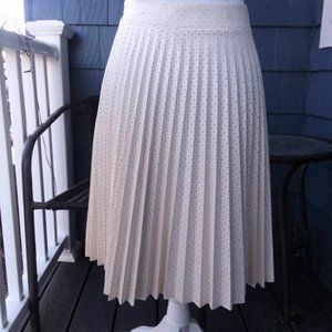 Bar 111 Vegan Leather Off White Pleated Skirt